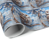 フクロウラッピング紙 ラッピングペーパー (ロールコーナー)