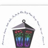 フクロウランタンステッカー シール (正面)