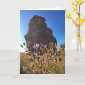 フクロウロックグリーティングカ空白のード（中） カード (黄色い花)