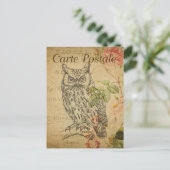 フクロウヴィンテージはがきのフローラ線フランスの画 ポストカード (スタンド正面)