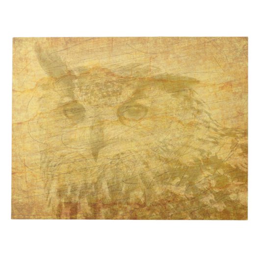 フクロウヴィンテージ紙 ノートパッド (正面)