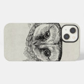 フクロウヴィンテージ iPhoneケース (裏面横)