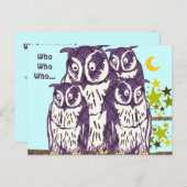 フクロウ一家を移した 案内ポストカード (正面/裏面)