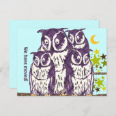 フクロウ一家を移した 案内ポストカード (正面/裏面)