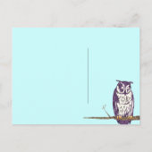フクロウ一家を移した 案内ポストカード (裏面)
