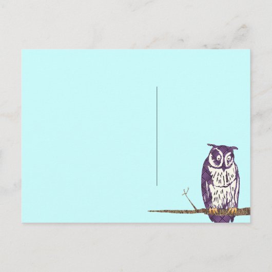 フクロウ一家を移した 案内ポストカード (裏面)