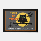 フクロウ不気味グモダハロウィン ドアマット (正面)