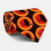 フクロウ不気味サンムーンブラック ネクタイ (ロール)