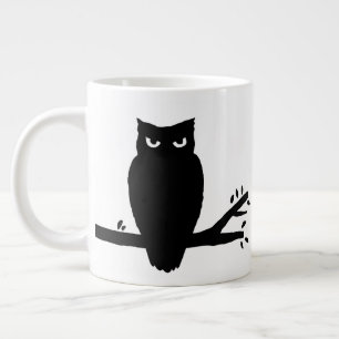 フクロウ不気味シルエット ジャンボコーヒーマグカップ