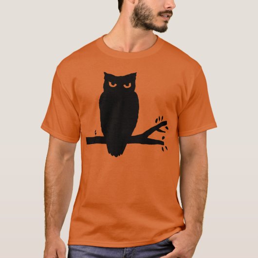 フクロウ不気味シルエット Tシャツ (正面)