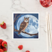 フクロウ不気味フルムーンハロウィン スタンダードカクテルナプキン (インサイチュ)