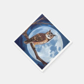 フクロウ不気味フルムーンハロウィン スタンダードカクテルナプキン (角)