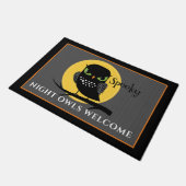 フクロウ不気味フルムーンハロウィン ドアマット (アングル)