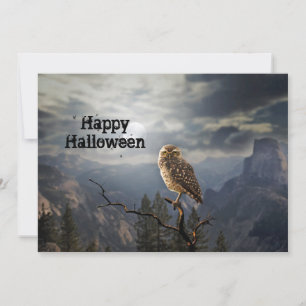 フクロウ不気味ムーングラフィックハロウィーンフラット シーズンカード