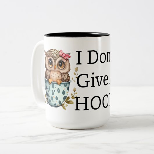 フクロウ与えが無い ツートーンマグカップ (正面左)