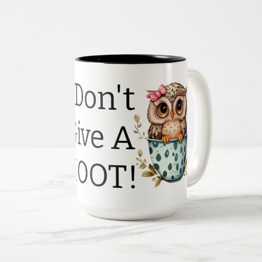 フクロウ与えが無い ツートーンマグカップ (正面右)