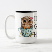 フクロウ与えが無い ツートーンマグカップ (左)