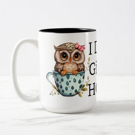 フクロウ与えが無い ツートーンマグカップ (左)