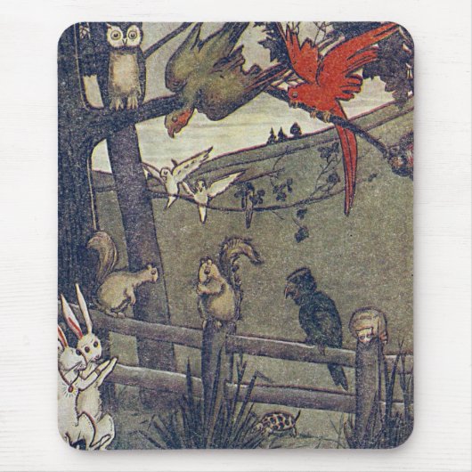 フクロウ与えAパーティー マウスパッド (正面)