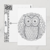 フクロウ両面大人色絵葉書 ポストカード (正面/裏面)