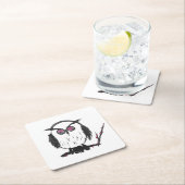 フクロウ中国のムコースター スクエアペーパーコースター (インサイチュ)