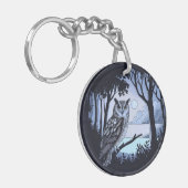 フクロウ丸アクリルキーチェーン キーホルダー (正面左)