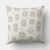 フクロウ付きパターン クッション (裏面)