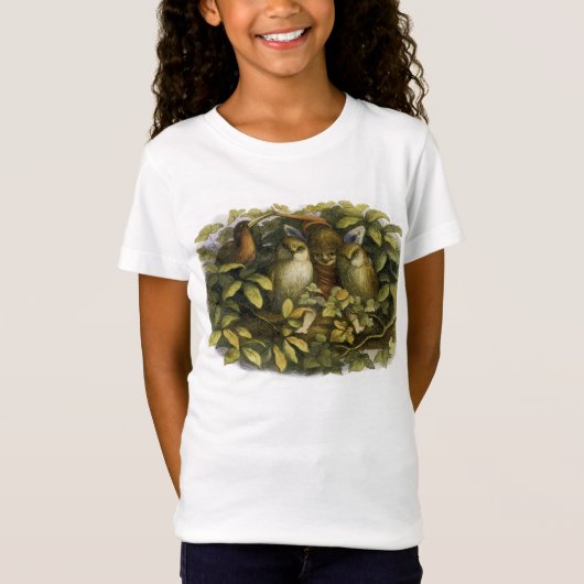 フクロウ付き妖精 – キッズシャツ Tシャツ (正面)