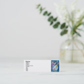 フクロウ付雪だるま スキニー名刺 (スタンド正面)