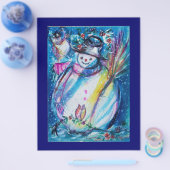 フクロウ付雪だるま チラシ (シングル)