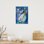 フクロウ付雪だるま ポスター (キッチン)