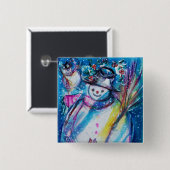 フクロウ付雪だるま 缶バッジ (正面&裏面)