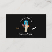 フクロウ代替先生黒連絡カード 名刺 (正面)