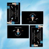 フクロウ代替先生黒連絡カード 名刺