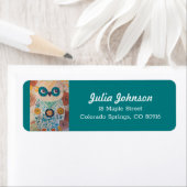 フクロウ住所 シール、フクロウ差出人住所のパーソナライズ ラベル (インサイチュ)