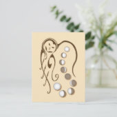 フクロウ兄弟：シスタームーンハガキ ポストカード (スタンド正面)