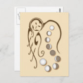 フクロウ兄弟：シスタームーンハガキ ポストカード (正面/裏面)