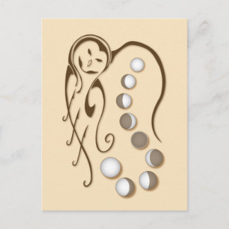 フクロウ兄弟：シスタームーンハガキ ポストカード