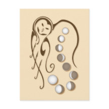 フクロウ兄弟：シスタームーンハガキ