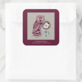 フクロウ先住民アメリカン動物霊書 スクエアシール (バッグ)