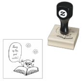 フクロウ先生カスタムウッドアートスタンプ ラバースタンプ (押印)