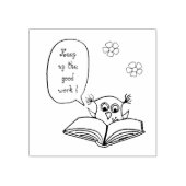 フクロウ先生カスタムウッドアートスタンプ ラバースタンプ (インプリント)