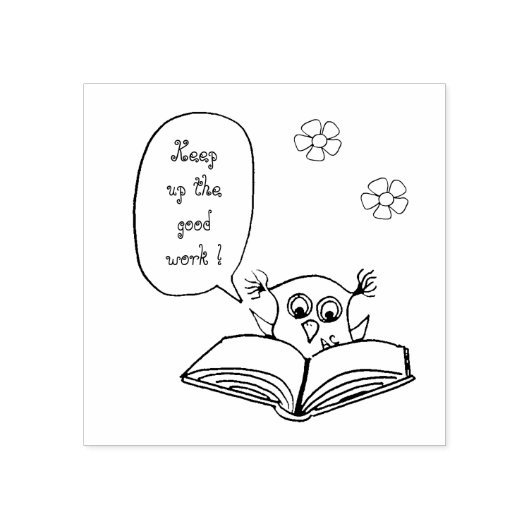 フクロウ先生カスタムウッドアートスタンプ ラバースタンプ (インプリント)