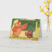 フクロウ先生鑑賞 カード (黄色い花)