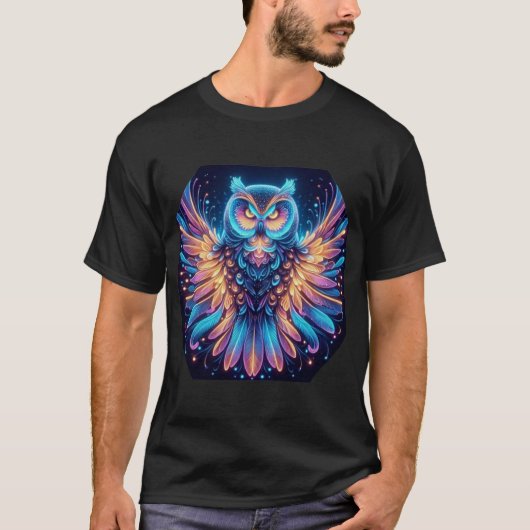 フクロウ光 Tシャツ (正面)