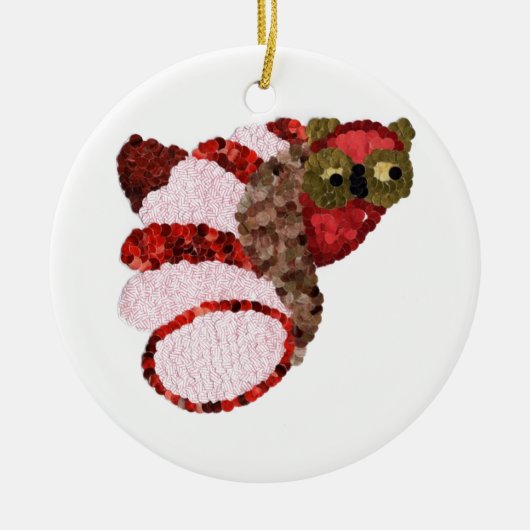 フクロウ円オーナメント セラミックオーナメント (正面)