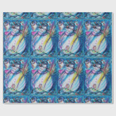 フクロウ冬の休日の挨拶を持つ雪だるま ラッピングペーパー (フラット)