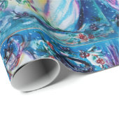 フクロウ冬の休日の挨拶を持つ雪だるま ラッピングペーパー (ロールコーナー)