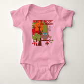 フクロウ初誕生日Tシャツとギフト ベビーボディスーツ (正面)