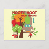 フクロウ初誕生日Tシャツとギフト ポストカード (正面)